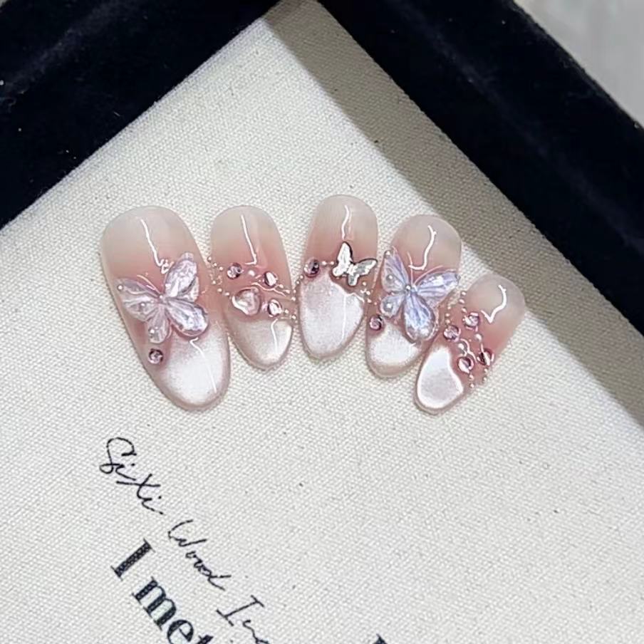 Tablete de Unghii Fototerapie Purtabile, Lucrate Manual, Fluture Lună, Produs Finit de Unghii Purtabile Soda, Plasturi de Unghii Reutilizabili