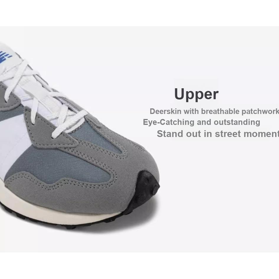 New Balance Nb 327 Comfortable Versatile Low-Top Kids Running Shoes Kids Running Shoes Gray White GS327LAB