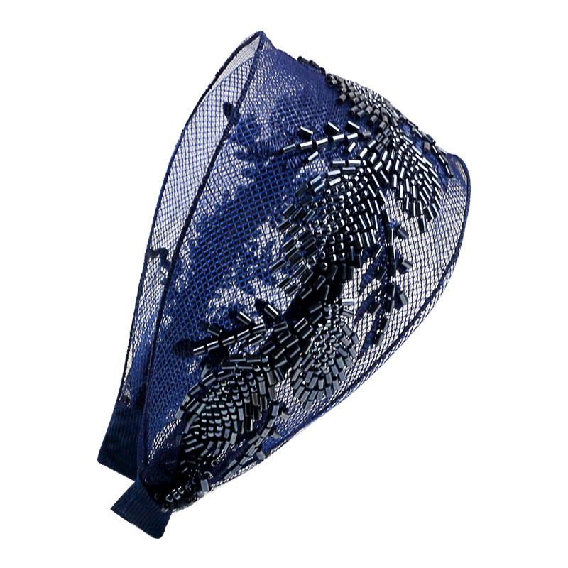 Aesthetic Hair Accessories Wind Beaded Simple Temperament, Bridal Hair Accessories Mesh Breathable Wide-Edge Headband Hair Accessories