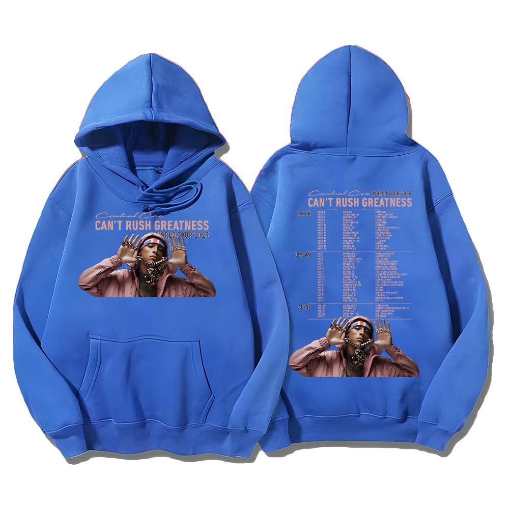 Rapper Central Cee Hoodies Can't Rush Greatness Tour 2025 Kleidung Neu Damen Herren Langarm Freizeit Sweatshirt Modische Pullover