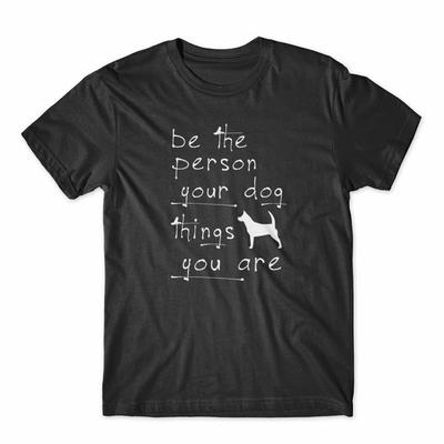 Sei die Person, die dein Hund denkt T-Shirt 100% Baumwolle Premium-T-Shirt