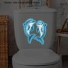 Glow-in-the-Dark Dolphin Bubbles Toilet Stickers - Ocean Theme Kids Room Decor Removable Self-Adhesive Decals For Wall Bathroom
