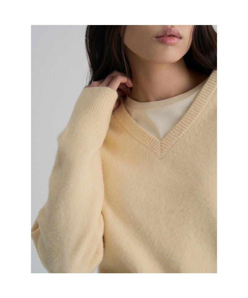 8SECONDS Soft Touch V-Neck Long Sleeve Pullover Yellow