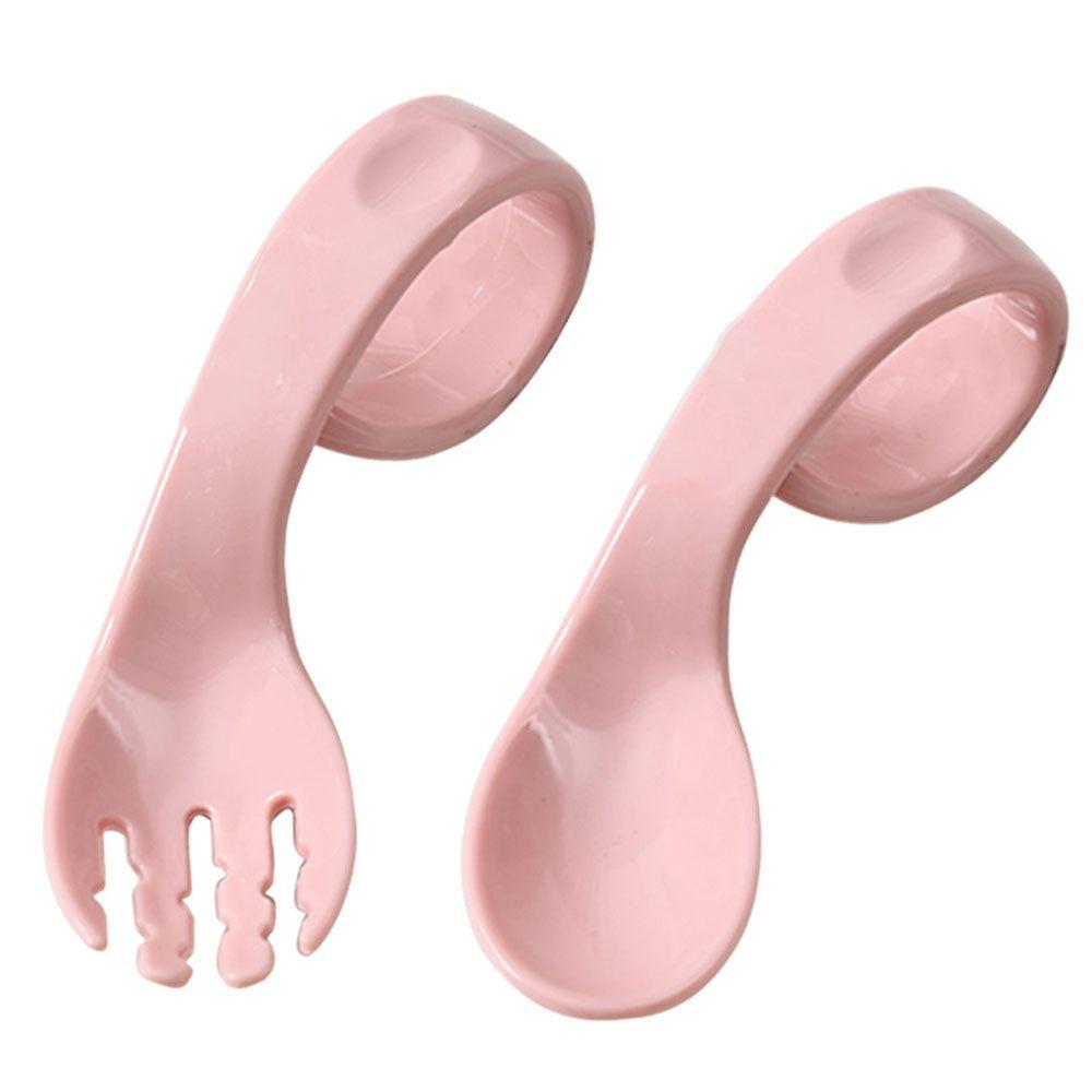 Portable Tableware Sets Antislip Utensils Infant Training Twist Fork Spoon Suit Baby 2Pcs/Set