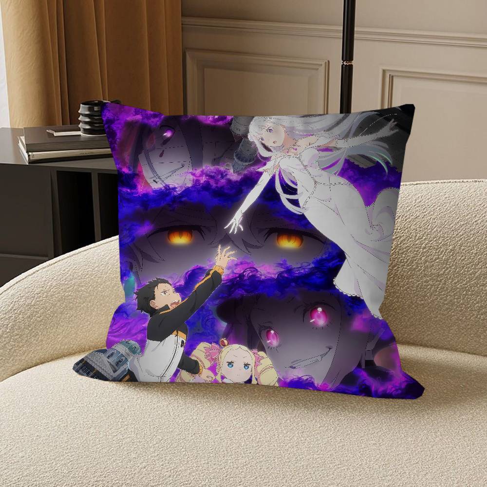 Anime R-Re-Zero Kudde Anime Kudde Soffsäng Huvudkudde Överdrag Kuddöverdrag 45x45 cm Mode