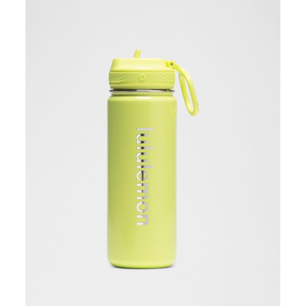 

Lululemon Back To Life Sport Bottle 18oz Straw Lid Shine Sour Grape Silver ONE SIZE