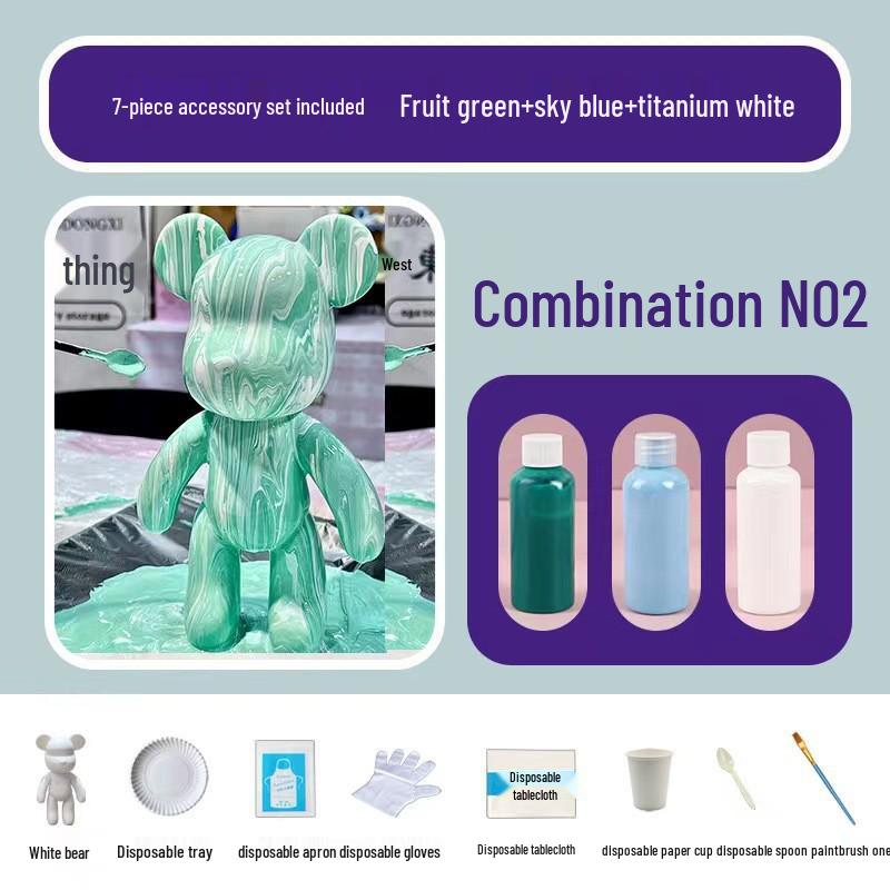 Acrylic Pigments White Bear Set for Creative Handcrafted Graffiti Painting