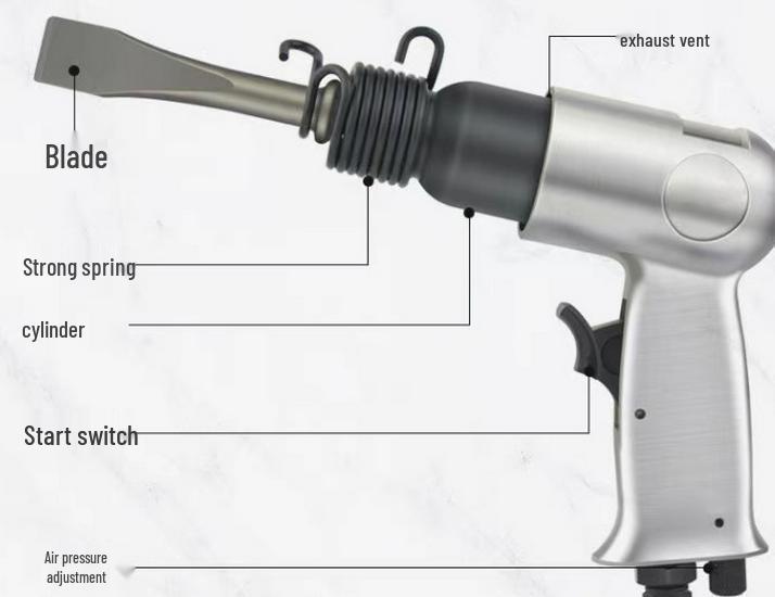 150mm Pneumatic Air Hammer & Shovel Set with Chisel and Round Handle