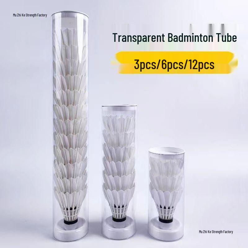 Portable Transparent Badminton Tube with Moisturizing Lid - Handmade Storage for Shuttlecocks