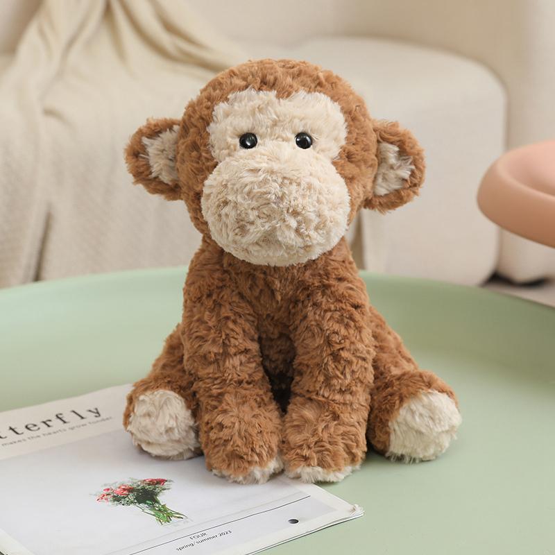 1Pc 25cm Fluffy Lions Fox Piggy Cattle Peluche Toy Cute Sitting Animal Elephant Koala Bear Monkey Cow Polar Bear Dolls for Kids