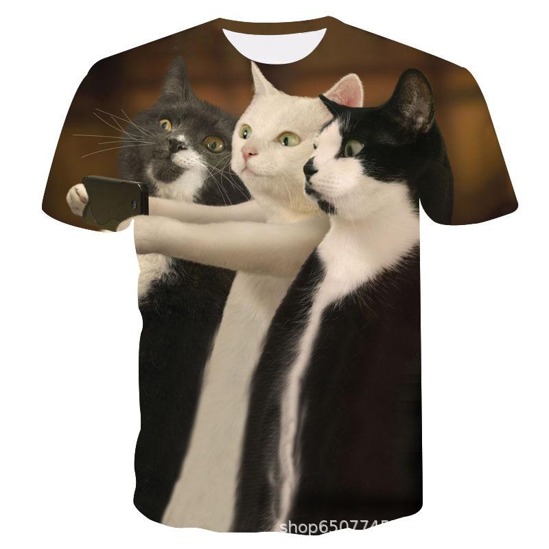 Summer Round Neck 3D Animal Print Top Fashionable Casual Short Sleeved Men's T-shirts