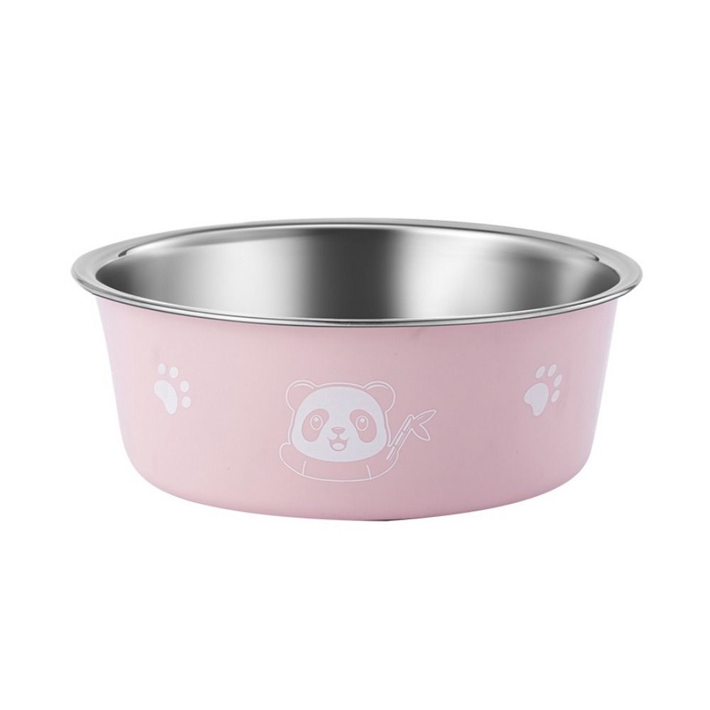 Non-slip Stainless Steel Dog Bowl Cartoon Pet Food Drinking Tray Dogs Food Water Feeder  Indoor