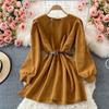 Spring and Autumn Women's Temperament Pure Desire Wind French Design Sense Niche Corduroy Dresses