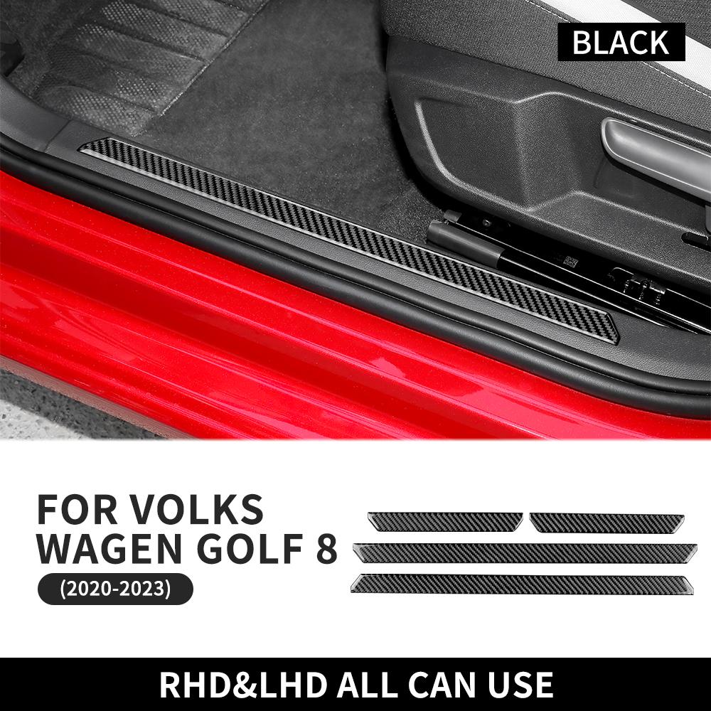Real Soft Carbon Fiber Sticker For Volkswagen VW Golf 8 MK8 2020 2025 2025 2025 Interior Trim Car Door Pedal Decor Accessories