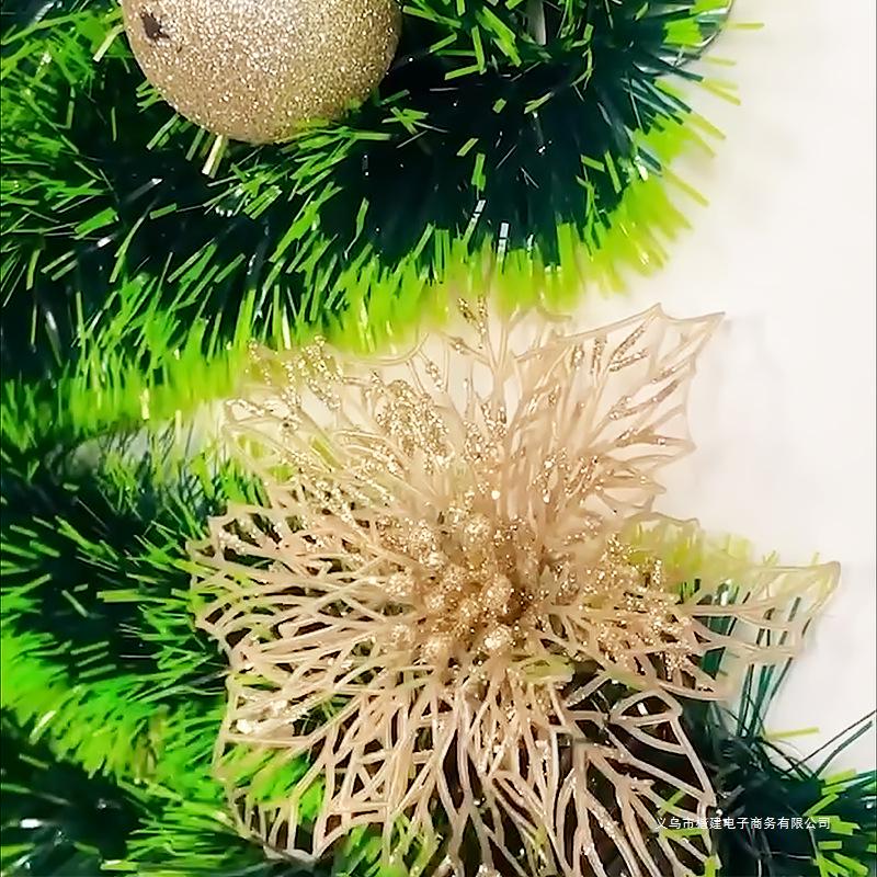 Corner Flat Christmas Tree with Rattan Colored Balls: Wall Sticker Decoration for Hotels, Shops, and Malls