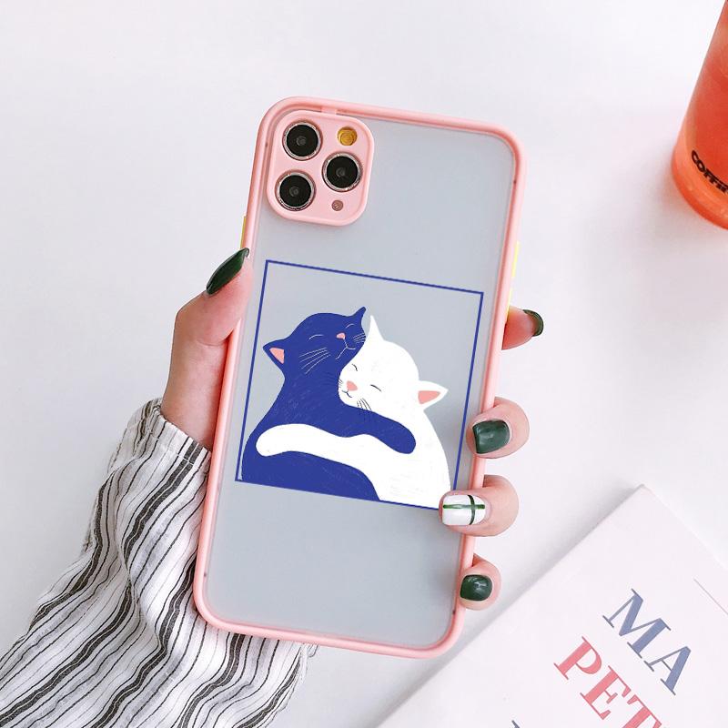 Funny Cartoon Cat Phone Case For iPhone 7 8 Plus SE2 X XR XS MAX For Iphone 15 14 12 13 Mini 11 Pro Max Cute Animal Back Cover