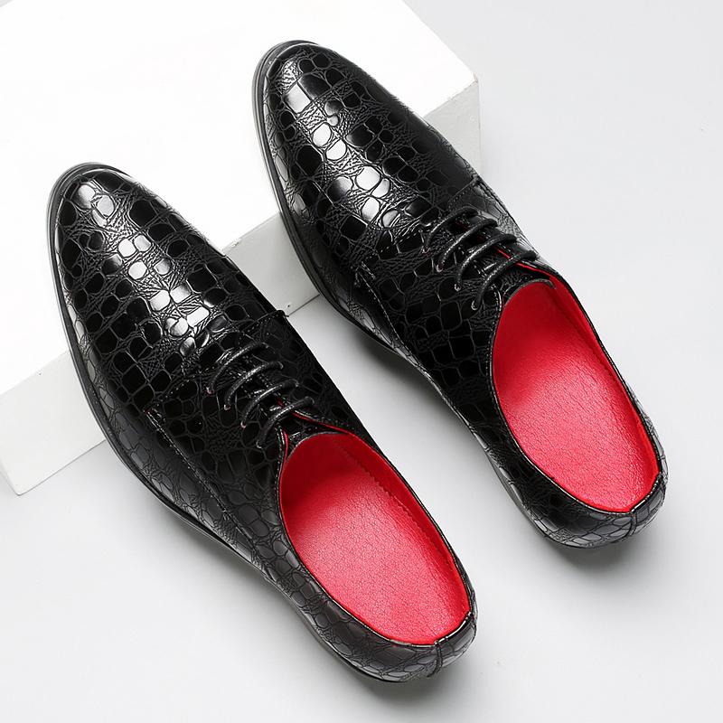 Men High Heels Blue Derby Brown Wedding Dress Dance Shoes Business Elevator Shoes Black Height Increase Tuxedo Shoes Large Size