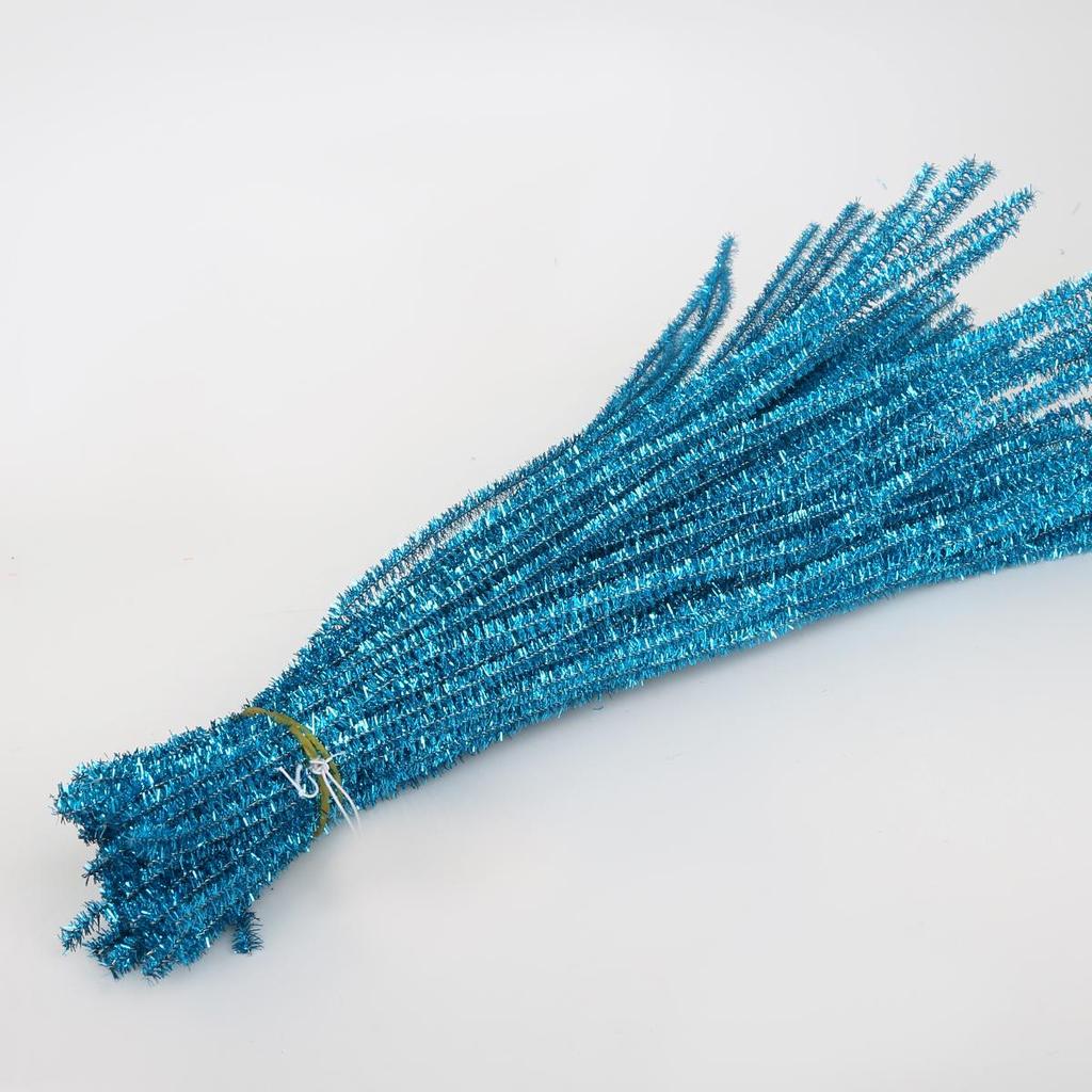 100Pcs Bright Silk Chenille Stem Twisted Rod Wool Root Fluffy Bar Iron Wire DIY Handcraft Twisting Decorations Pipe Cleaners Plush