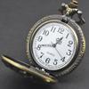 Steampunk Vintage Bronze Quartz Pocket Watch Animal Horse Carved Necklace Pendant Clock Chain Men Women Chain Gift