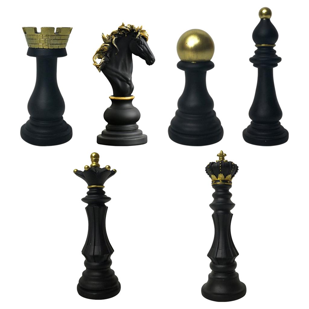 Resin Chess Pieces Statues Figures Chess Game Figurine Pieces International Chess Game Accessories for Home and Desk TV Cabinet