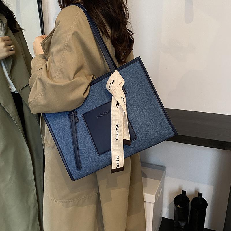 Denim Bag Women's Large-capacity New Versatile Casual Shoulder Tote Bag