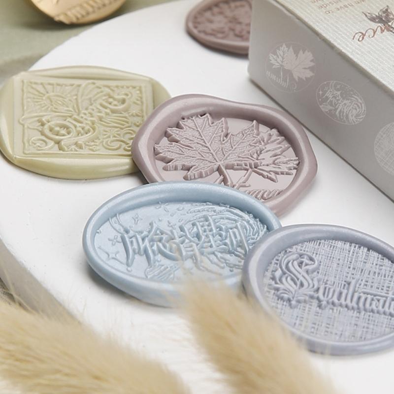 Wax Seal Stamp-Words Phrases Sealing Wax Stamp Flower Sealing Stamp for Envelope Wedding Invitations Card Decorations