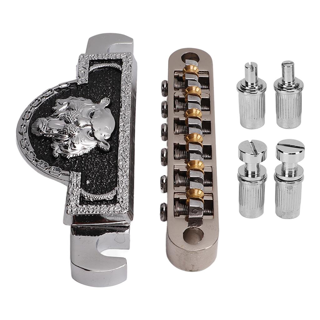 Guitar Roller Saddle Bridge Metal Tiger Silver Decorative Electric Guitar Bridge Replacement