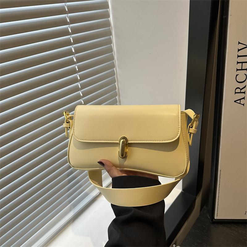 Niche Solid Color Underarm Bag New Fashion Simple Casual Versatile Portable Shoulder Bag