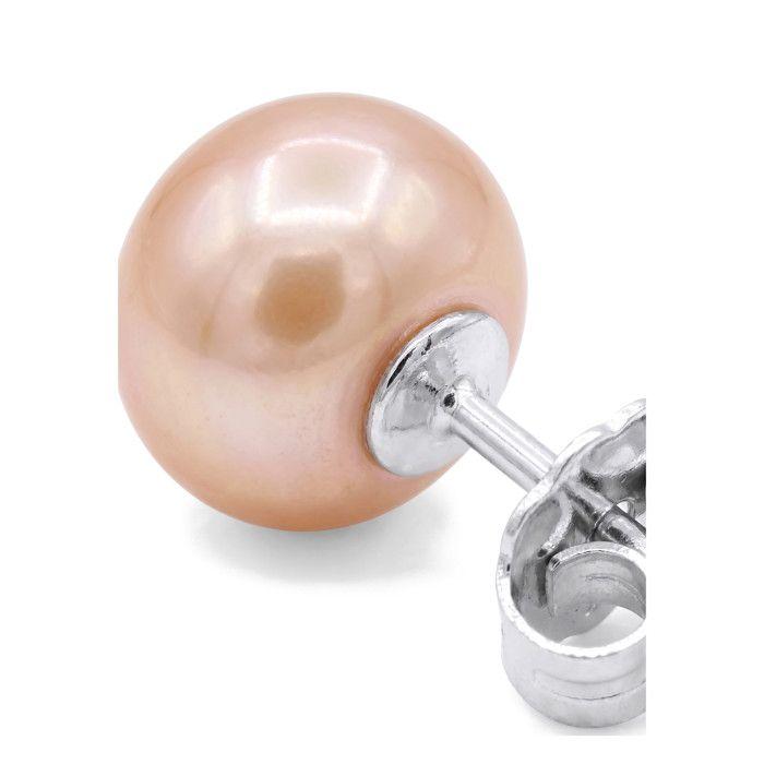 Boucles d'oreilles - PEARLS & COLORS - Perle d'eau douce Rose 5-6 mm - Argent 925 - Clou/Puce - Qualité AAA+