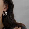 Chunky Earrings C-Type Triple Circle Hoops Earrings for Women Gold Color Alloy Three Circles Hoop Earrings Fashion Zircon Gift