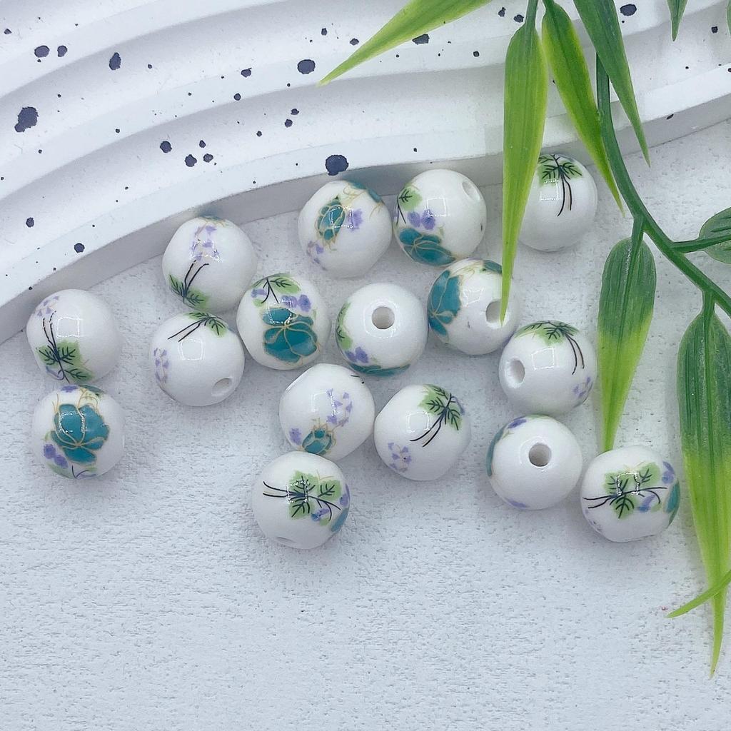 12mm Handmade Ceramic Round Beads for DIY Projects and Knot Decorations