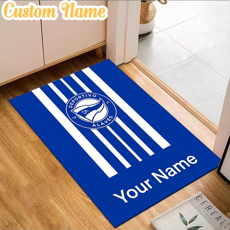 Custom Name Deportivo Alaves Crest  Rug, Office Rug, Chair Rug, Carpet for Living Rooms, Doormat Game Rug Home Decor Christmas Gifts