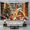 1pc European and American Style Christmas Indoor Tree Scene Snow House Gift Tapestry, Bohemian Home Living Room Bedroom Decoration Holiday Present wit