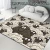 VIKAMA Cartoon Black Sheep Carpet Flock Door Mat Lightweight Large Area Rugs Living Room Carpet Rug For Bedroom Home Decor
