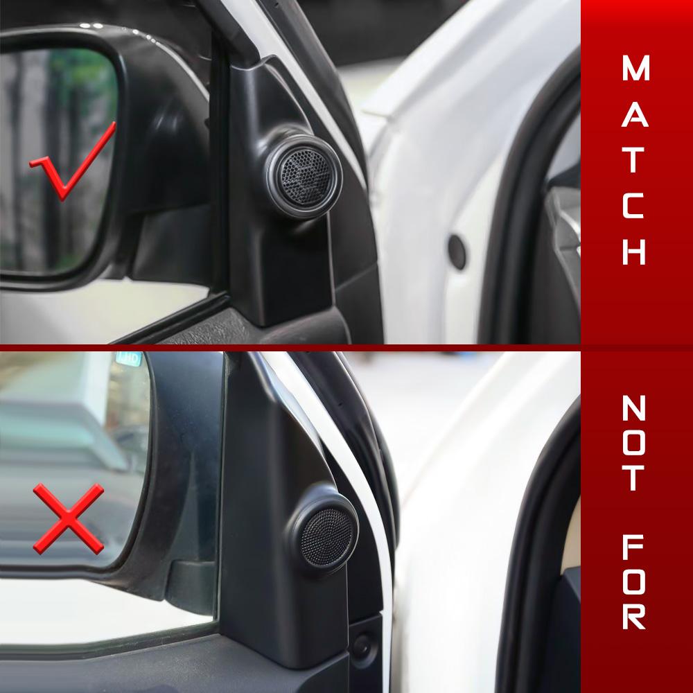 2 pièces Garniture de Cadre de Haut-parleur de Pilier de Voiture Couleur Fibre de Carbone Motif Bambou pour Toyota Hilux Revo Conquest 2015-2021 Toyota Fortuner