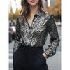 Shirt Women Satin Simulation Silk Long Sleeve Blouse New