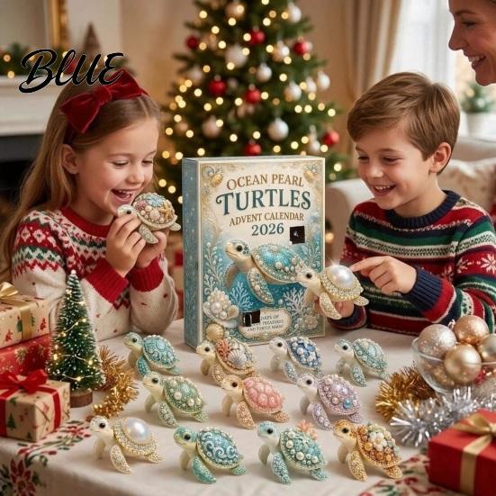 Regalo di Natale per 24 Giorni Tartaruga Perla 2026 Ragazzi Ragazze Oceano Calendario dell'Avvento Conto alla Rovescia Cieco