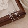 Girls New Ribbon Aesthetics Ear Clips Ballet Style Ribbon Bow-Knot Ear Cuff Women Korean Fashion Earring Jewelry Gifts