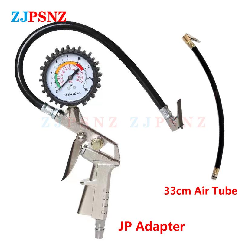 Car Tire Pressure Gauge Pressure Gun Type 0-16Bar/0-220Psi For Air Compressor Car Motorcycle SUV Inflator Pump Tire Repair Tools