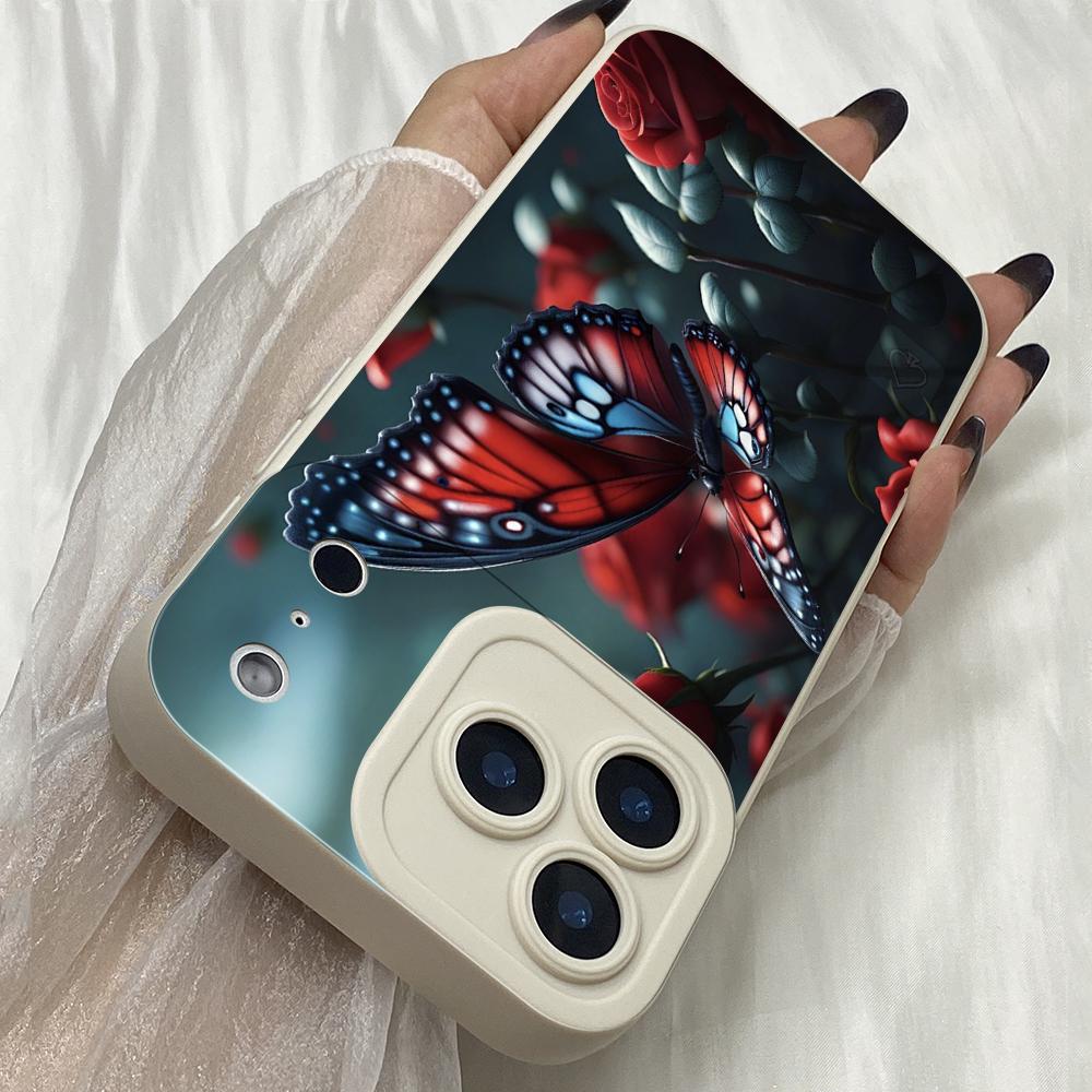 M305 Butterfly Flower Design Angel Eyes Soft Phone Cases for iPhone Samsung Galaxy Xiaomi Rdemi Huawei Honor Infinix Realme OPPO All Model TPU Case