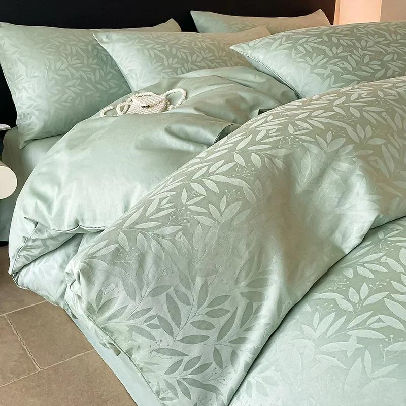 2025 New Jacquard Satin Full Cotton Bedding Sets Light Luxury Soft Skin-Friendly Duvet Cover High Quality Bedclothes for Adults