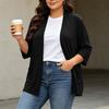 Women's Plus Size Cardigan Top Color 3/4 Sleeve Casual Everyday Wear