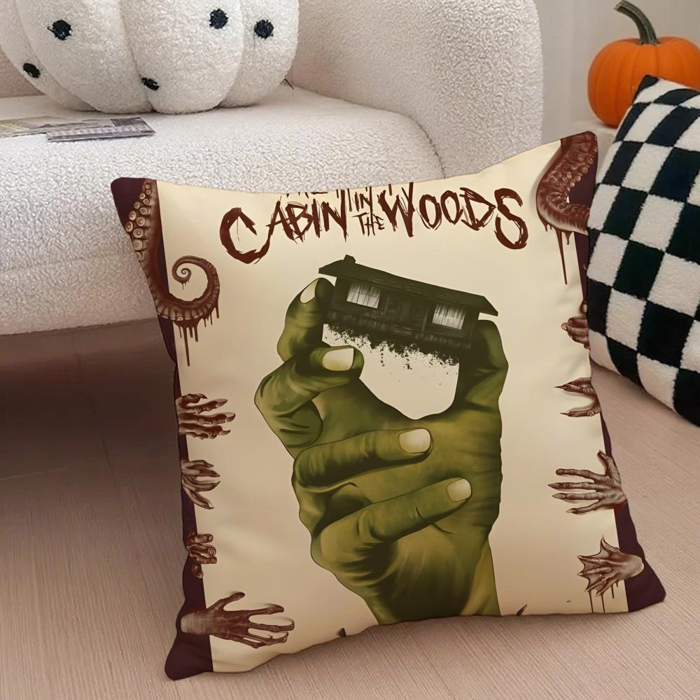 bloodcurdling TThe Cabin in the Woods Cushion Cover Throw Pillow Cover Hidden Button Durable Polyester Chair Cushion