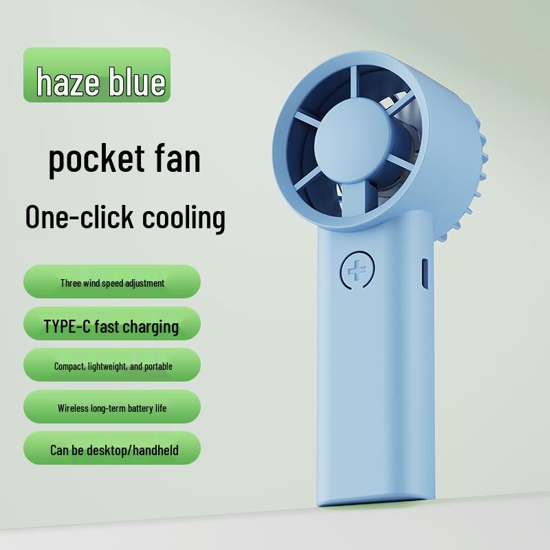 USB Rechargeable Mini Handheld Fan - Quiet, Three-Speed, Long Battery Life, Perfect for Dorms Rechargeable