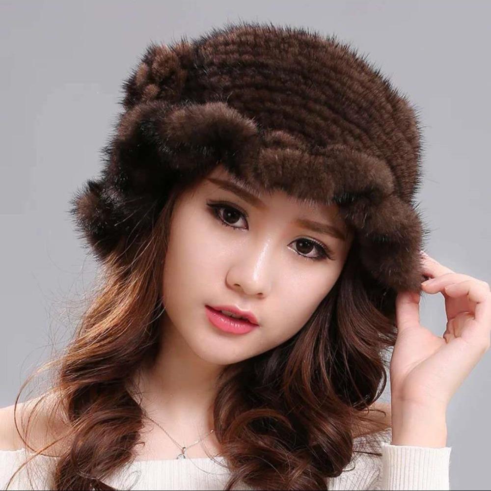 New Mink Fur Hat Women's Winter Mink Fur Women's Winter Hat Thick Versatile Warm Fashion Fur Hat Women's Winter