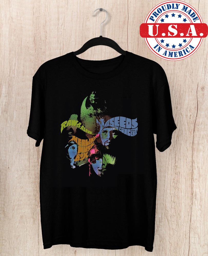 THE SEEDS Band  RAW & ALIVE Black Cotton  Full Size S-5XL Unisex T-Shirt XL