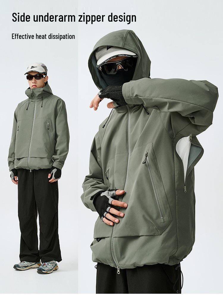 Unisex Mała Pomarańczowa Kurtka Górska 3 w 1 na Wiosnę i Jesień