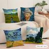 Van Gogh Oil Painting Cushion Cover Soft Short Plush Pillow Cover Smooth Cozy Texture Aesthetic Cushion Case Home Decor