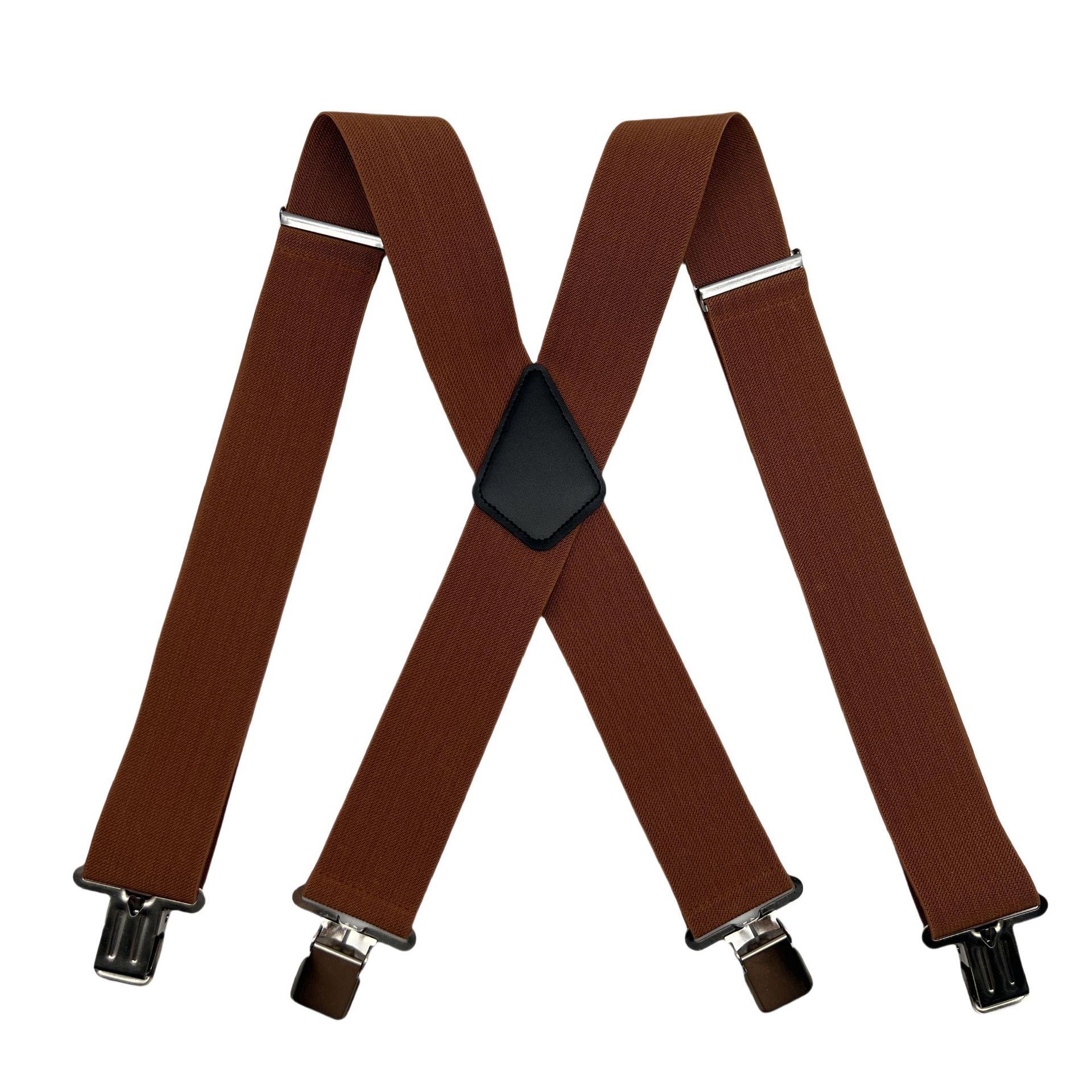 

Мужские подтяжки X-типа 5 см - Эластичные подтяжки для брюк коричневый