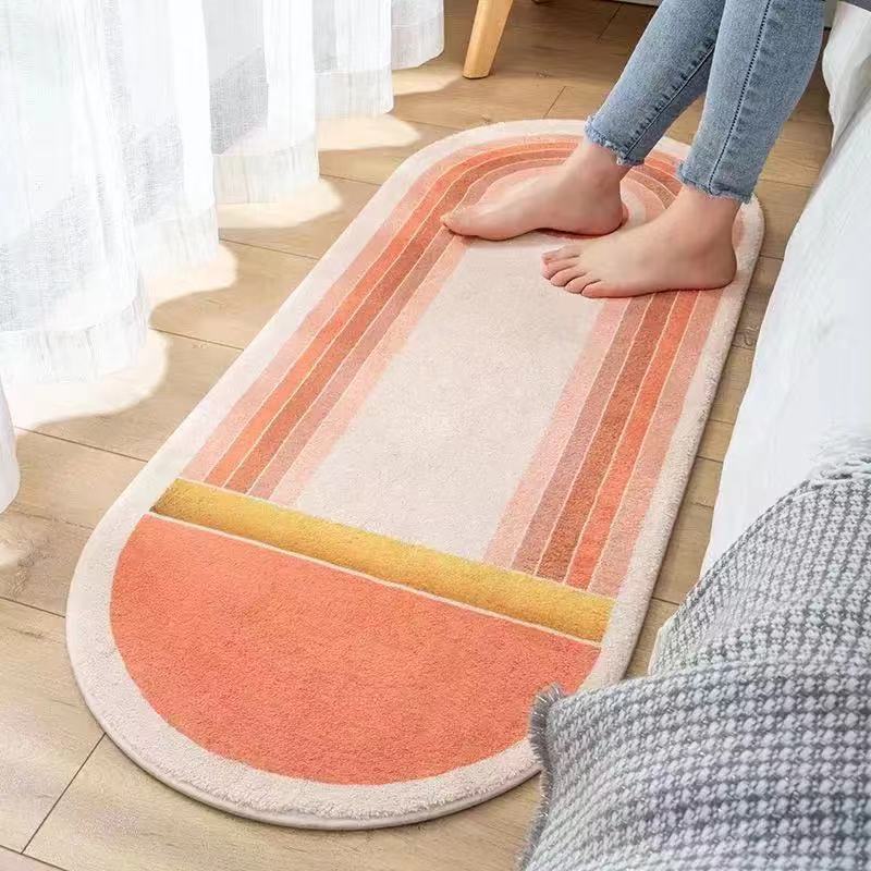 Bedside Carpet Thickened Floor Mat Long Anti Slip Foot Mat Absorbent and Anti Slip